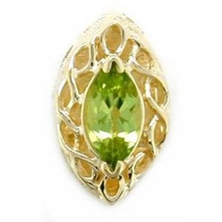B2181 14K MARQUISE PERIDOT SLIDE WITH OPEN X DESIGN 